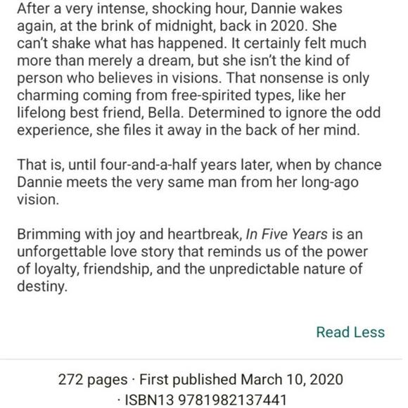 In Five Years Rebecca Serle Paperback Book Books Romance Fiction - Picture 3 of 8